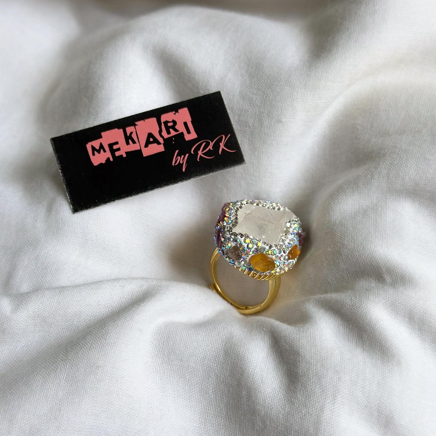 Uncut Crystal Ring