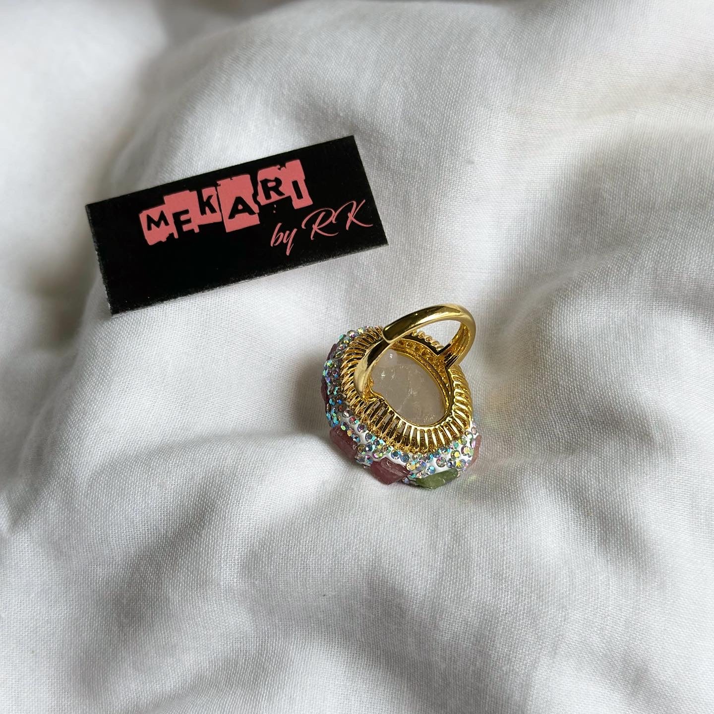 Uncut Crystal Ring