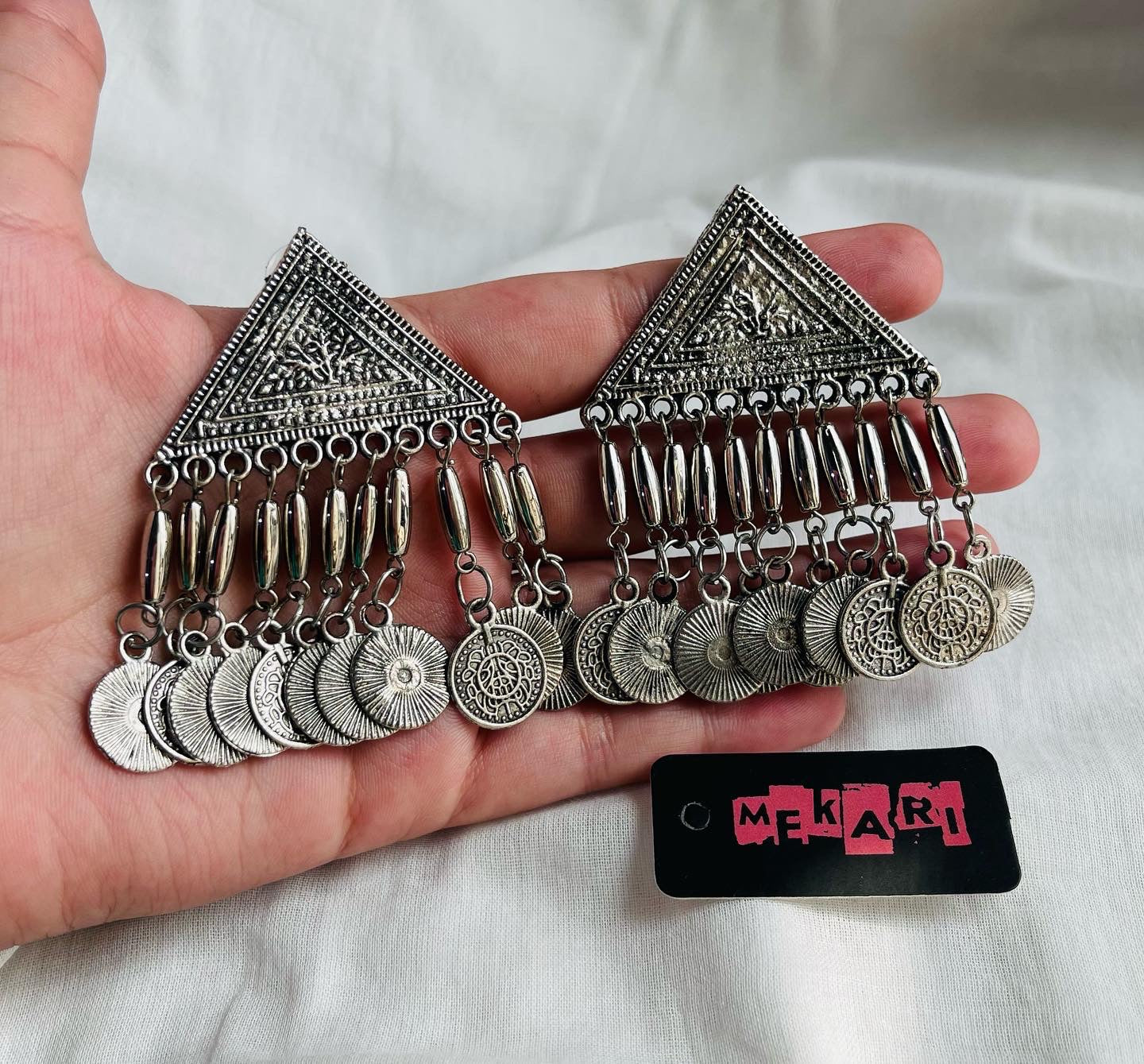 Triangle  and Coin Earrings