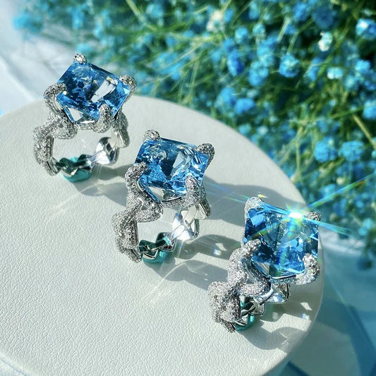 Aqua Sapphire Zirconia Ring