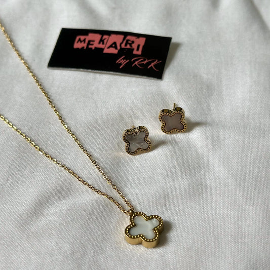 Opal Clover Necklace Set