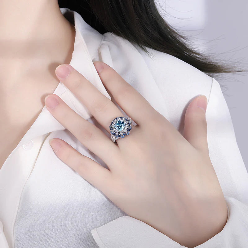 Aqua Sapphire Zirconia Ring