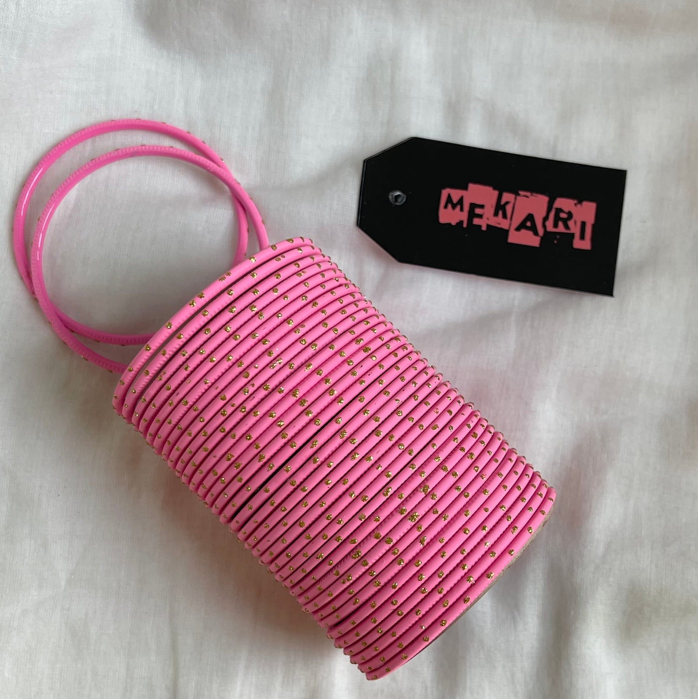 (گُلابی) PINK METALLIC BANGLES