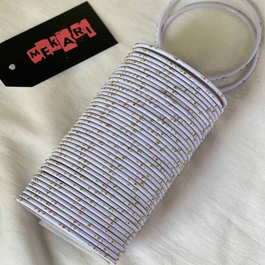 (سُفید)White Metallic Bangles