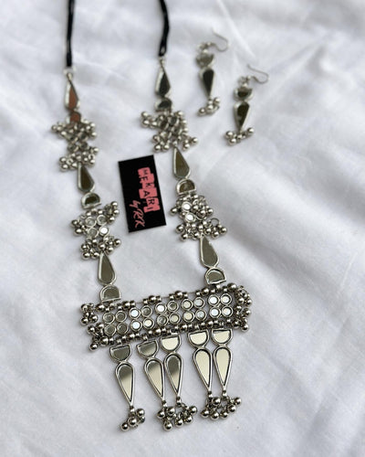 Silver Mirror Mala Set