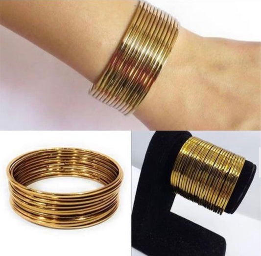 Golden Steel Bangles