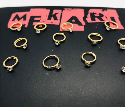 Single Stone Nosering Pair