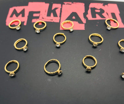 Single Stone Nosering Pair
