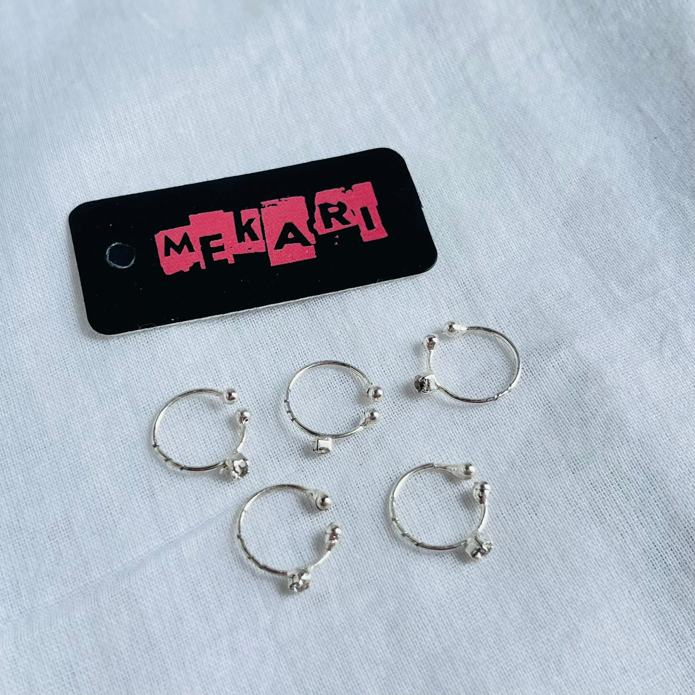 SILVER SINGLE ZIRCON NOSERING